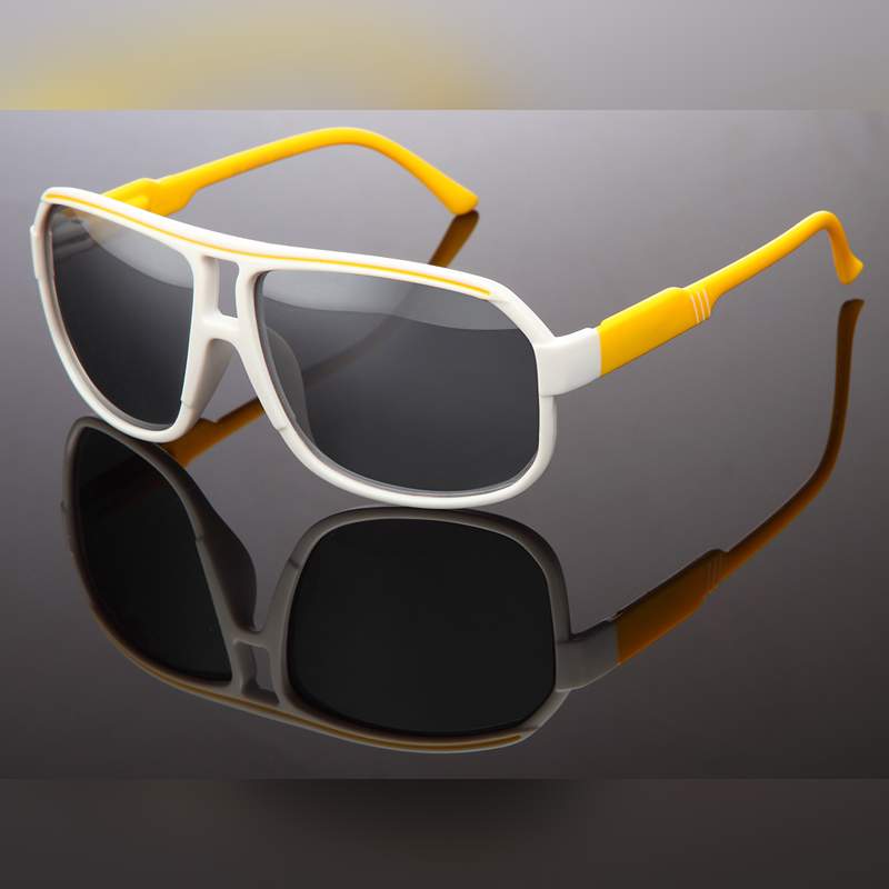 Alternative view of Matte gule og hvide Millionaire solbriller - Meppel | Mørke glas