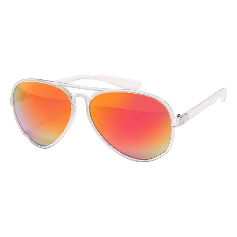 Milky transparente Aviator solbriller | Pink-orange spejlglas