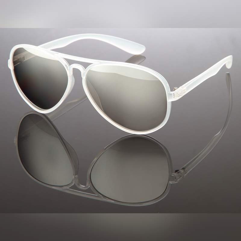 Alternative view of Milky transparente Aviator solbriller | Sølv Spejlglas