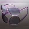 Buet lilla transparent Millionaire solbriller i Aviator stil - Diemen | Mørke glas - Billede 2