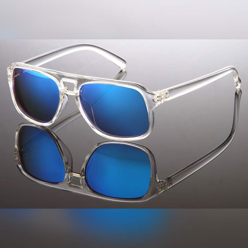 Alternative view of Smalle transparente firkantede Millionaire solbriller- Veenendaal | Blå spejlglas