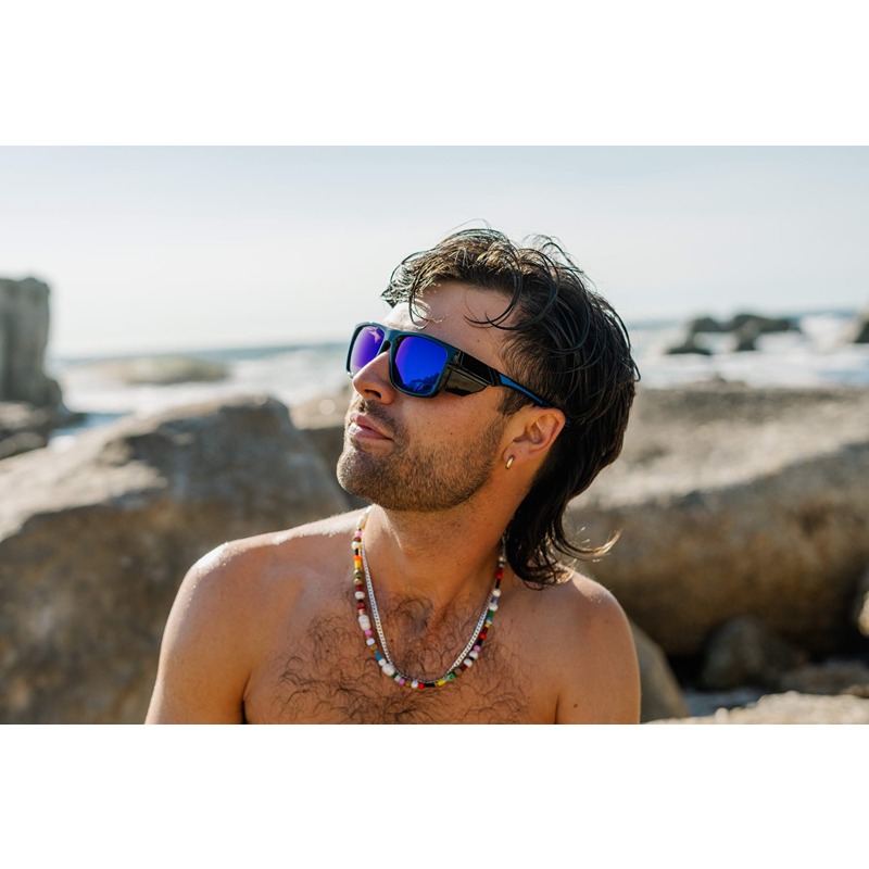 🍃Bæredygtige Wayfarer style solbriller med blålilla spejlglas | Jefe - Billede 4