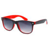 Matte sorte og røde two tone Wayfarer solbriller | Mørke fade glas