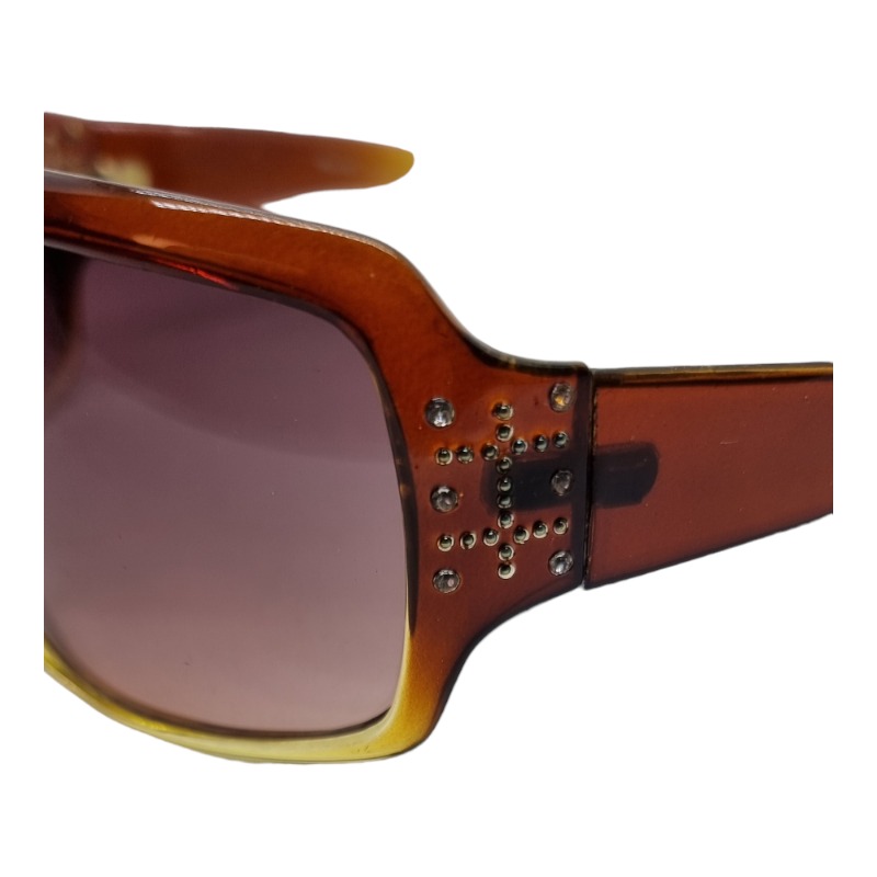 Brune damesolbriller med "diamanter" | Monique - Brune fade glas - Billede 7