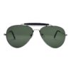 Sølv Aviator solbriller | Vintage style - Grønne glas - Billede 2