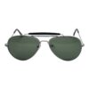 Sølv Aviator solbriller | Vintage style - Grønne glas - Billede 4
