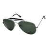 Sølv Aviator solbriller | Vintage style - Grønne glas - Billede 3