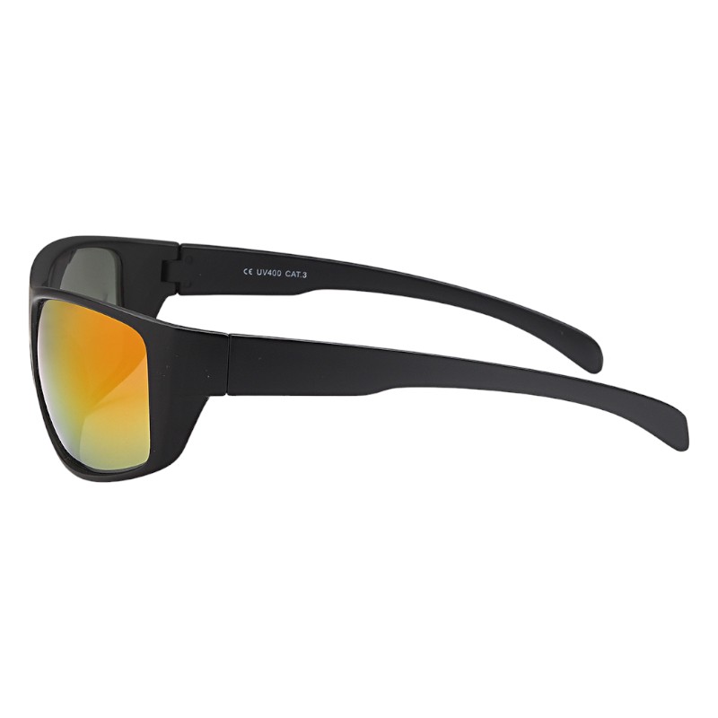 Mat sorte Badman solbriller | Orange spejlglas - Billede 3